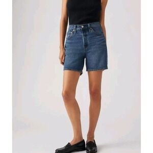 Levis Red Tab Women's Classic Denim Shorts Sz‎ 30 Casual Versatile Dark Wash